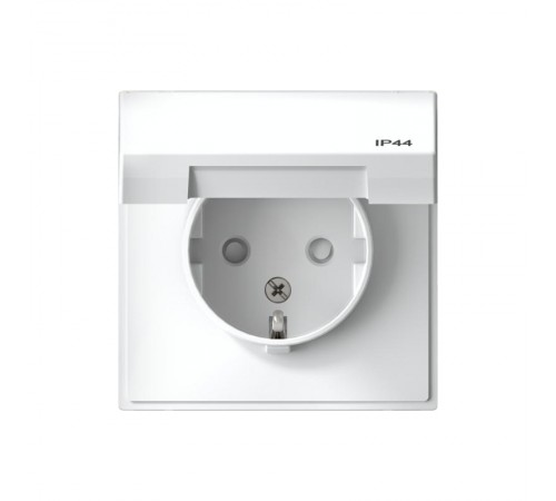 ArtGallery Белый Розетка с заземлением, со шторками, с крышкой, 16А, IP44, механизм  GAL440146  SE