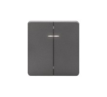 Выключатель ROUND 2 кл с подсветкой 10А с/у титан  KR-78-0714-2  Kranz