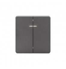 Выключатель ROUND 2 кл с подсветкой 10А с/у титан  KR-78-0714-2  Kranz