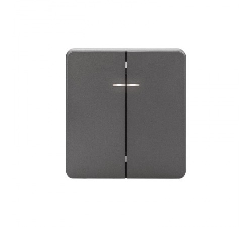 Выключатель ROUND 2 кл с подсветкой 10А с/у титан  KR-78-0714-2  Kranz