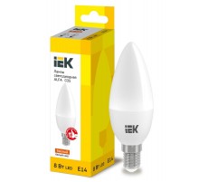 Лампа светодиодная  ALFA C35 свеча 8Вт 230В 3000К E14 (6шт)   LLA-C35-8-230-30-E14-6  IEK