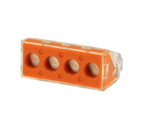 Экспресс-клемма СМК 773-174 с пастой, 4-проводная 0,75-6 мм (50 шт/уп)  07-5279  REXANT