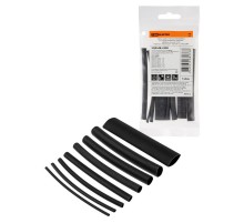 Набор трубок термоусаживаемых, клеевых "Моноцвет-диапазон, черный "  SQ0548-2309  TDM