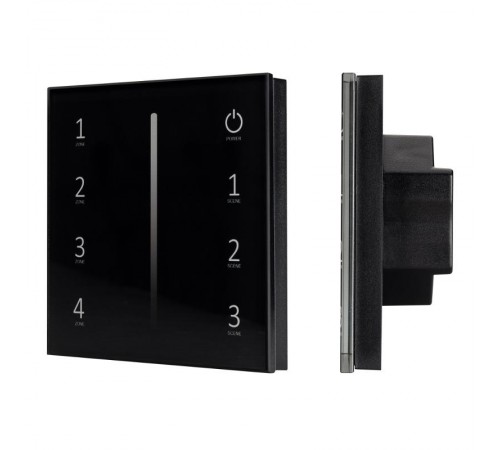 Панель Sens SMART-P17-DIM Black (230V, 4 зоны, 2.4G)  028129  Arlight
