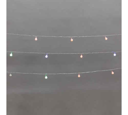 Гирлянда светодиодная Шарики 5м, 20LED, IP20, прозр. провод, свечение (RG/RB), контроллер, 8 режимов, 230В  304-022  NEON-NIGHT