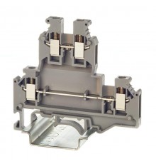 Клемма двухуровневая, винтовой зажим, 4 точки подключения, 2.5 кв.мм, серая  KRUKB-3  DKC