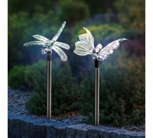 Cветильник садовый декоративный "Бабочка+Стрекоза" SD2 Акку NiMH AA, солн.бат, 1xLED, карт  C0041744  ЭРА