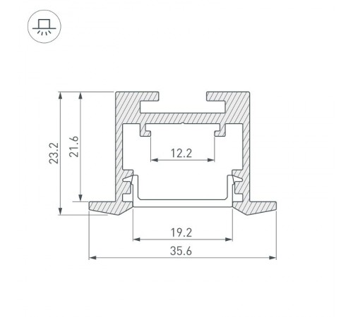 Профиль SL-LINE-3523-F-2500 BLACK (Arlight, Алюминий)  033738  Arlight