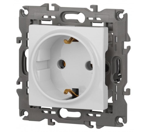14-2101-01 Розетка с заземлением, 16A-250В, IP20, Эра Elegance, белый  Б0034264  ЭРА