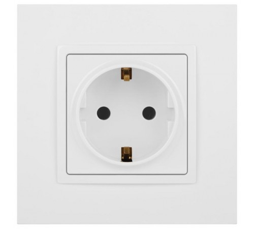 14-2101-01 Розетка с заземлением, 16A-250В, IP20, Эра Elegance, белый  Б0034264  ЭРА