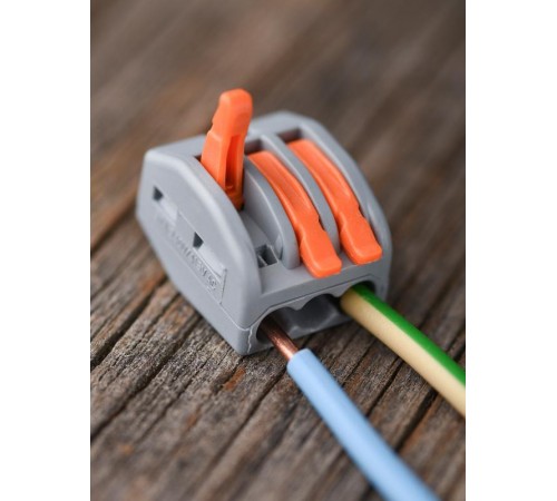 Строительно-монтажная клемма СМК 222-413 с рычагом 3 отверстия 0,08-2,5мм2 (100шт.) EKF PROxima  plc-smk-413  EKF