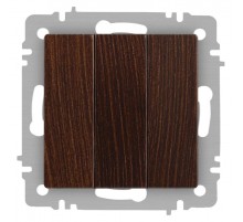 Выключатель Intro Accent 6-106-10 тройной, 10А-250В, IP20, СУ, AL/CU, венге  Б0063550  Intro