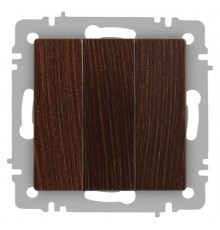 Выключатель Intro Accent 6-106-10 тройной, 10А-250В, IP20, СУ, AL/CU, венге  Б0063550  Intro