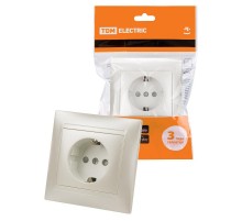 Розетка 2П+З 16А 250В с защ. шт. перламутр "Лама"  SQ1815-0811  TDM