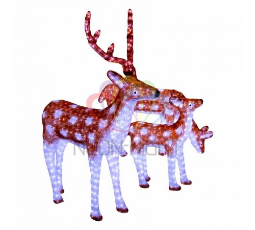 Акриловая светодиодная фигура "Олень папа коричневый" 145х122см, 3500 светодиода, IP44 понижающий трансформатор в комплекте,  513-105  NEON-NIGHT