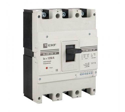 Выключатель автоматический ВА-99М  1250/1250А 3P 50кА с электронным расцепителем PROxima  mccb99-1250-1250me  EKF