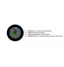 FO-AWSH-OUT-50-8-PE-BK Кабель волоконно-оптический 50/125 (OM2) многомодовый, 8 волокон, жесткий, бронир., внешний, PE, черн. 446894  Hyperline