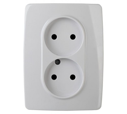 Розетка 2-ая без заземления 16A-250В IP20 Эра12 белый  Б0031238  ЭРА