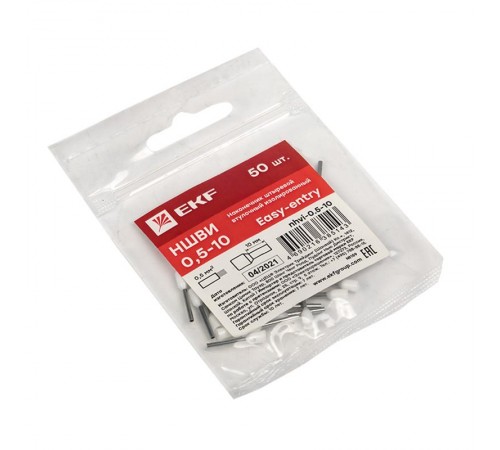 Наконечник штыревой втулочный НШвИ 0,5-10 (50шт.) EKF PROxima  nhvi-0.5-10  EKF