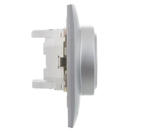 SKANDY Розетка 2-местная с з/к без з/ш 16А сб. SK-R08S серебряный  SK-R21-16-K23-F  IEK