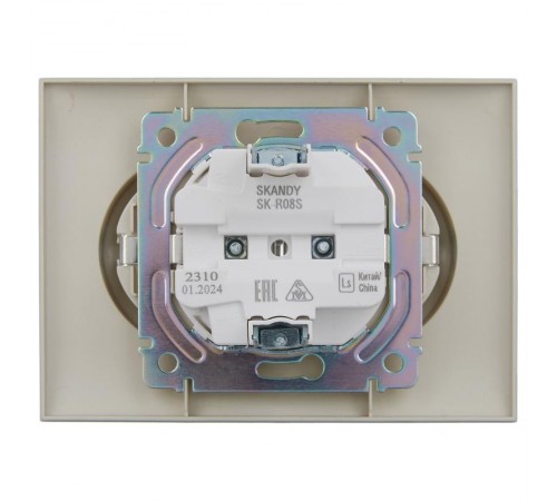 SKANDY Розетка 2-местная с з/к без з/ш 16А сб. SK-R08S серебряный  SK-R21-16-K23-F  IEK