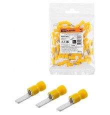 Наконечник штыревой плоский изолированный НШПИ 4,0-6,0 желтый (50 шт.)   SQ0545-0006  TDM
