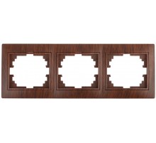 1-503-10 Intro Рамка на 3 поста гор., СУ, Plano, венге  Б0030100  Intro