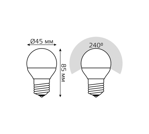 Лампа светодиодная Elementary Шар 12W 950lm 6500K Е27 LED 1/10/100  53232  Gauss