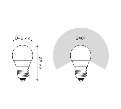 Лампа светодиодная Elementary Шар 12W 950lm 6500K Е27 LED 1/10/100  53232  Gauss