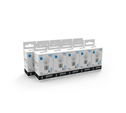 Лампа светодиодная Elementary Шар 12W 950lm 6500K Е27 LED 1/10/100  53232  Gauss