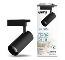 Светильник светодиодный трековый цилиндр 16W 1390lm 4000K 180-240V IP20 65*210мм черный угол 24  TR067  Gauss