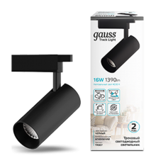 Светильник светодиодный трековый цилиндр 16W 1390lm 4000K 180-240V IP20 65*210мм черный угол 24  TR067  Gauss