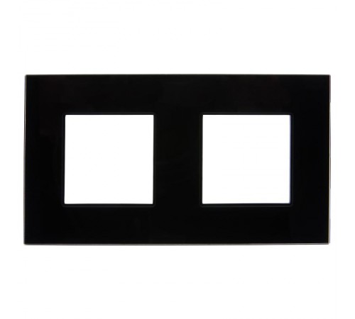 SKANDY Рамка 2-местная SK-F22Bl стекло черный   SK-M22-G-K02  IEK