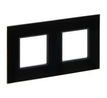 SKANDY Рамка 2-местная SK-F22Bl стекло черный   SK-M22-G-K02  IEK