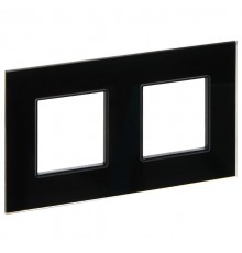 SKANDY Рамка 2-местная SK-F22Bl стекло черный   SK-M22-G-K02  IEK