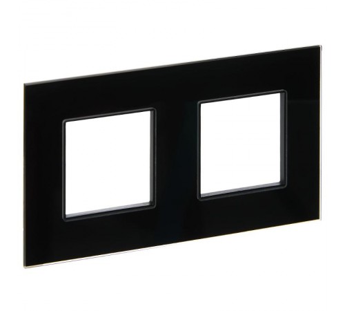 SKANDY Рамка 2-местная SK-F22Bl стекло черный   SK-M22-G-K02  IEK