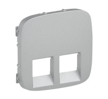 Valena ALLURE Алюминий Накладка розетки комп 2-ой/ТЛФ+комп  755427  Legrand