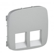 Valena ALLURE Алюминий Накладка розетки комп 2-ой/ТЛФ+комп  755427  Legrand