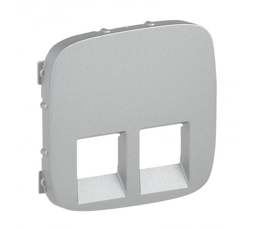 Valena ALLURE Алюминий Накладка розетки комп 2-ой/ТЛФ+комп  755427  Legrand