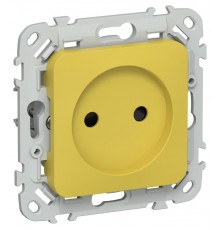 FLITE Розетка без заземления со шторками 10А РСш01-0-ФлЖК желтый карри  FI-R13-10-K44  IEK