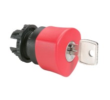 Кнопка с грибовидным толкателем ? 40 - Osmoz - с ключем № 455 для экстр. отключения - без подсв. - красный  023891  Legrand