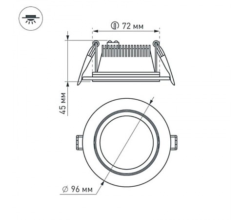 Светодиодная панель LT-R96WH 6W Warm White 120deg  015575  Arlight
