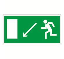 Знак безопасности BL-2010B.E08"Напр. к эвакуационному выходу налево вниз"  a15032  Белый свет