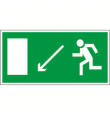Знак безопасности BL-2010B.E08"Напр. к эвакуационному выходу налево вниз"  a15032  Белый свет