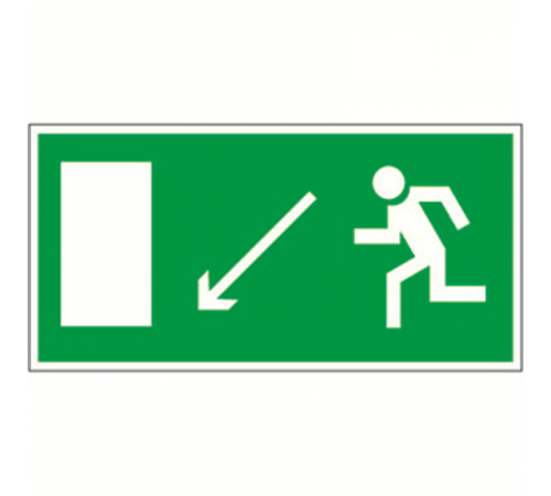 Знак безопасности BL-2010B.E08"Напр. к эвакуационному выходу налево вниз"  a15032  Белый свет