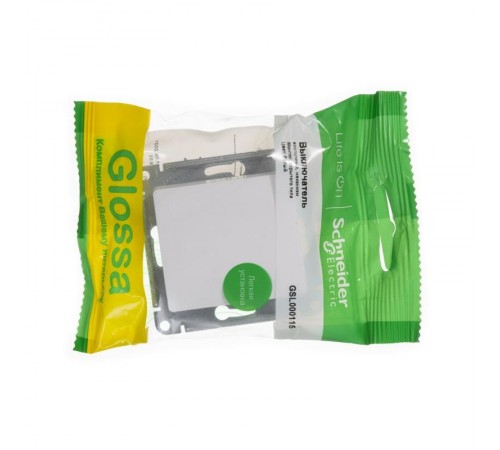 Glossa Белый Кнопка нажимная, сх.1, 10АХ  GSL000115  SE