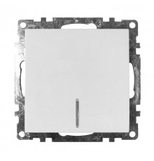 Выключатель электрический 1-клавишный c индикатором (механизм), серия Катрин, GLS10-7101-01, белый  39299  STEKKER
