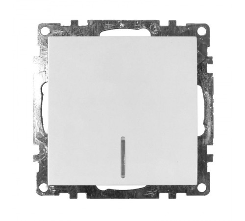 Выключатель электрический 1-клавишный c индикатором (механизм), серия Катрин, GLS10-7101-01, белый  39299  STEKKER