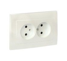 Валенсия лицевая панель розетка 2-местной б/з 10А жемчуг с защ. штор. EKF PROxima   ESR10-L-102-50   EKF