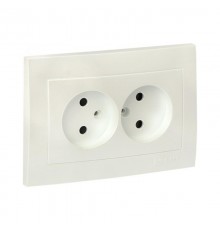 Валенсия лицевая панель розетка 2-местной б/з 10А жемчуг с защ. штор. EKF PROxima   ESR10-L-102-50   EKF